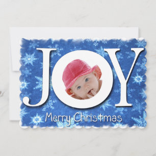 Joy Snowflakes Christmas Foto FlatCard Feiertagskarte