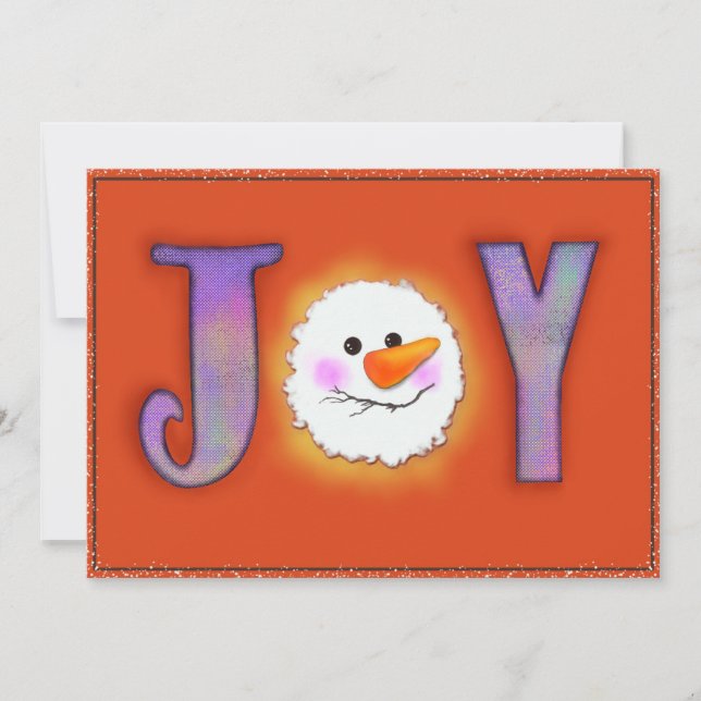 Joy Snowman Feiertagskarte (Vorderseite)