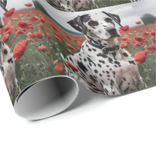 **"Joy Spots: Dalmatiner in einem roten Mohnfeld"* Geschenkpapier