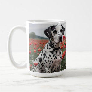 **"Joy Spots: Dalmatiner in einem roten Mohnfeld"* Kaffeetasse