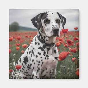 **"Joy Spots: Dalmatiner in einem roten Mohnfeld"* Magnet