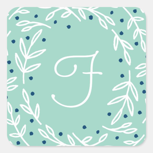 Joy Square Monogram Stickers (Vorderseite)