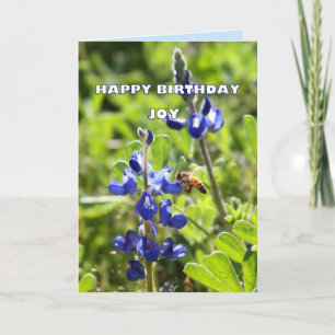 Joy Texas Bluebonnet Happy Birthday Karte