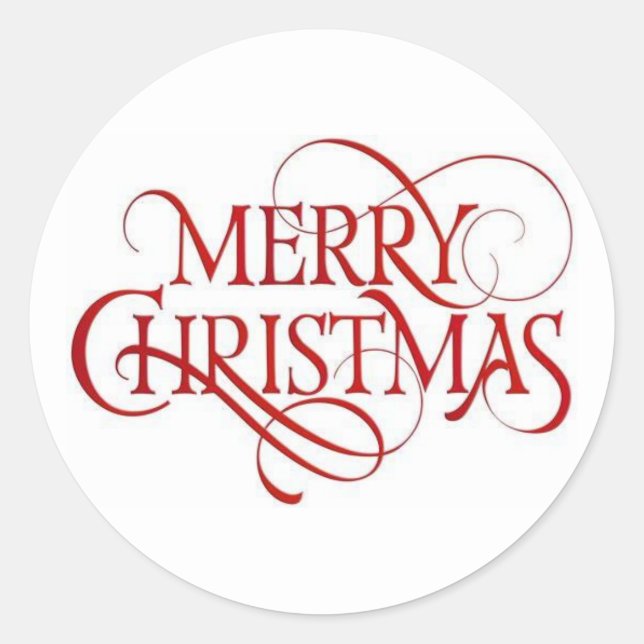 Joy Texte de Noël Sticker rond classique (Devant)