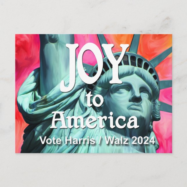 Joy to America Harris Walz Postkarte (Vorderseite)