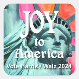 Joy to America Harris Walz Quadratischer Aufkleber