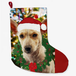 Joy to the Puppy Großer Weihnachtsstrumpf