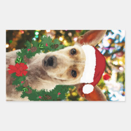 Joy to the Puppy Rechteckiger Aufkleber