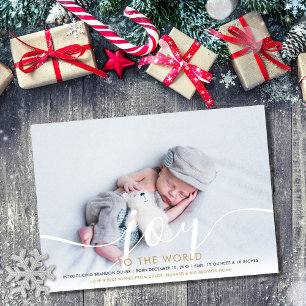 Joy to the World 2 Foto Baby Birth Feiertagskarte