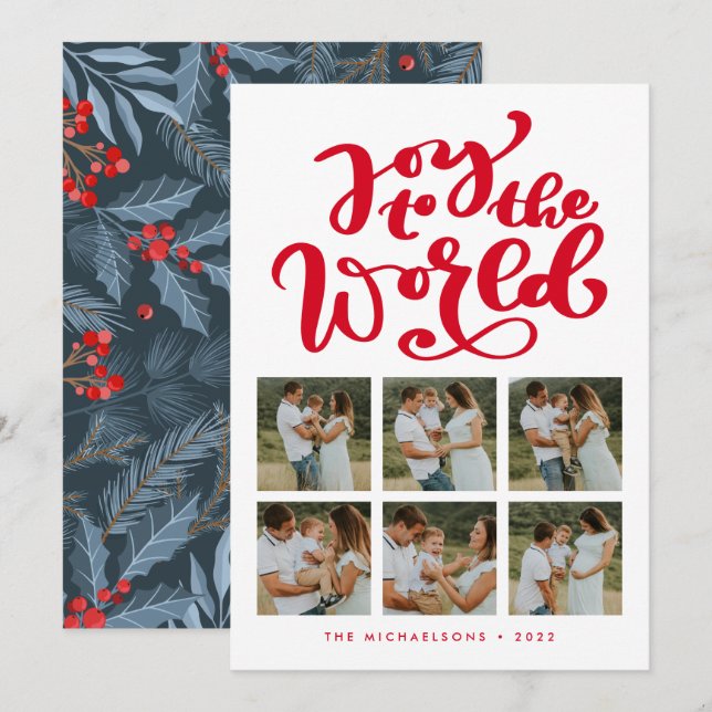 JOY TO THE WORLD Add your Fotos Collage (Vorne/Hinten)