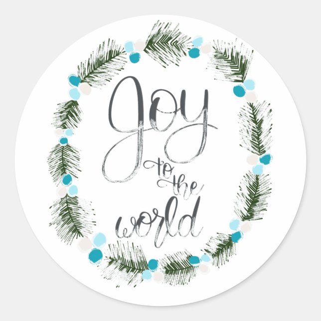 Joy to the World Blue Sticker (Vorderseite)
