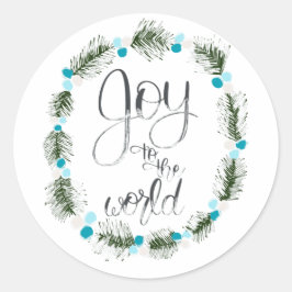 Joy to the World Blue Sticker
