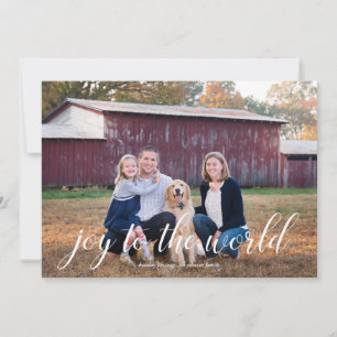 Joy to the World Calligraphy Carte photo de vacanc