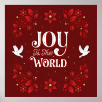 Joy to the World Christmas Poster 24x24