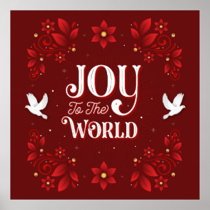 Joy to the World Christmas Poster 24x24
