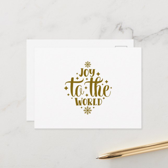Joy to the World Christmas Postkarte (Vorderseite/Rückseite Beispiel)