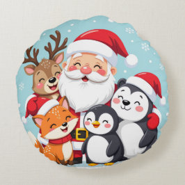 Joy to the World Christmas Round Pillow Rundes Kissen