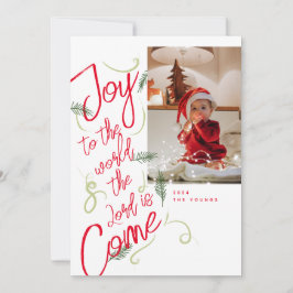 Joy to the World Foto Weihnachtskarte Dankeskarte
