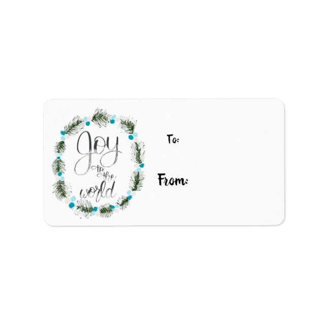 Joy to the World Gift Labels Adressaufkleber (Vorne)
