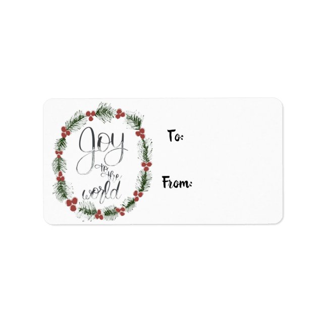 Joy to the World Gift Labels Adressaufkleber (Vorne)