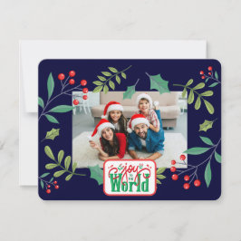 Joy to the World Holly Berry (fügen Sie Ihre Fotos Feiertagskarte