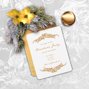 Joy to the World in Gold Christmas Invitation Card