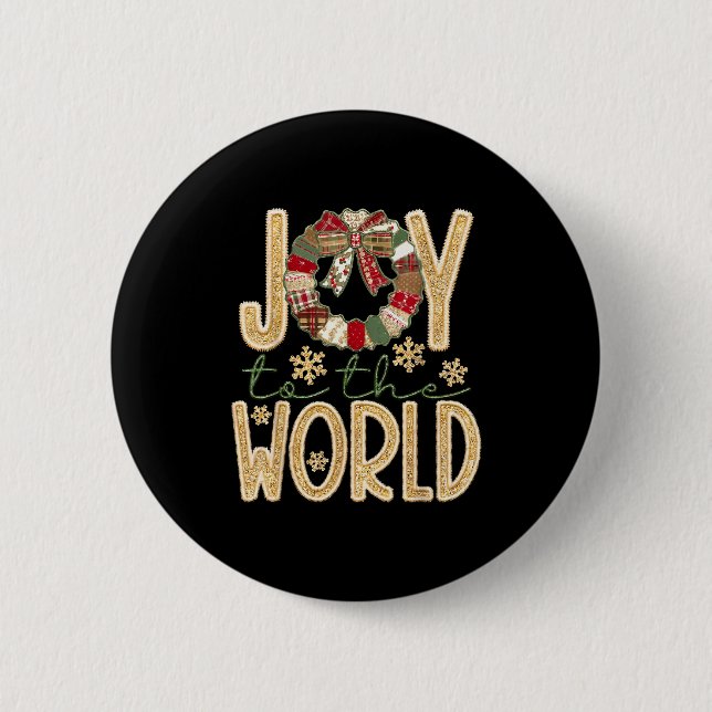 Joy To The World Jesus Christian Snowflake Christm Button (Vorderseite)