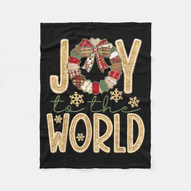Joy To The World Jesus Christian Snowflake Christm Fleecedecke (Vorderseite)
