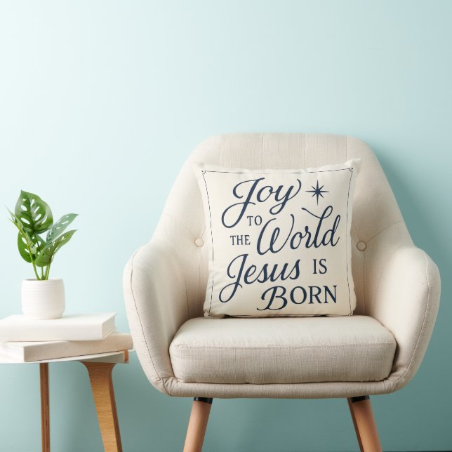 Joy to the World Jesus Is Born Pillow Kissen (Stuhl )