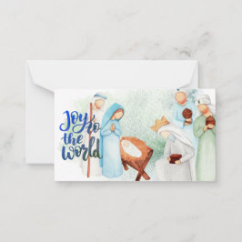 Joy to the World Nativity Note Card Mitteilungskarte