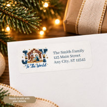 Joy to the World Nativity Scene Return Address