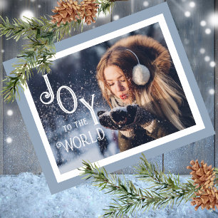Joy to the World Photo Christmas Holiday Carte pos