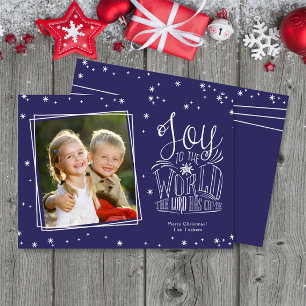 Joy to the World Photo manuscrite Carte de Noël