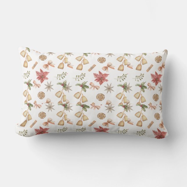 “Joy to the World Pillow – Warm Holiday Accent Cus Lendenkissen (Vorderseite)