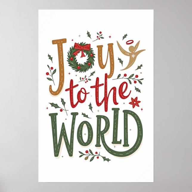 Joy To The World Poster Wall Art (Devant)