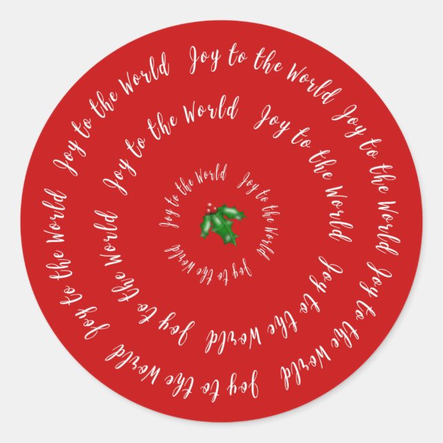 Joy to the World Red Holly Sticker (Vorderseite)