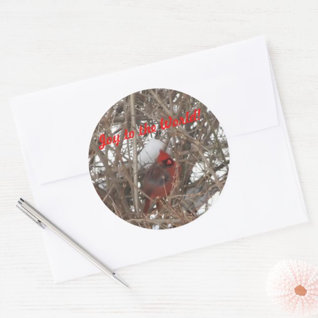 Joy to the World Red Male Kardinal Stickers (Umschlag)