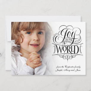 Joy to the World Religious Christmas Calligraphy Feiertagskarte