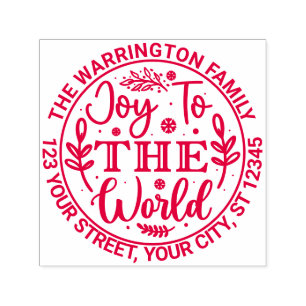 "Joy to the World" Weihnachtsnachtsnacht Rücksende Permastempel