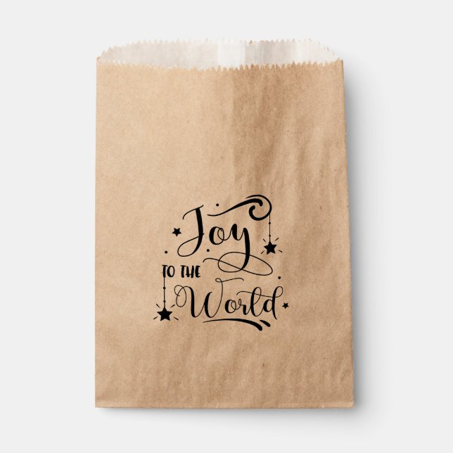 JOY TO THE WORLD Whimsical Weihnachtsurlaub Gunst Geschenktütchen (Vorderseite)