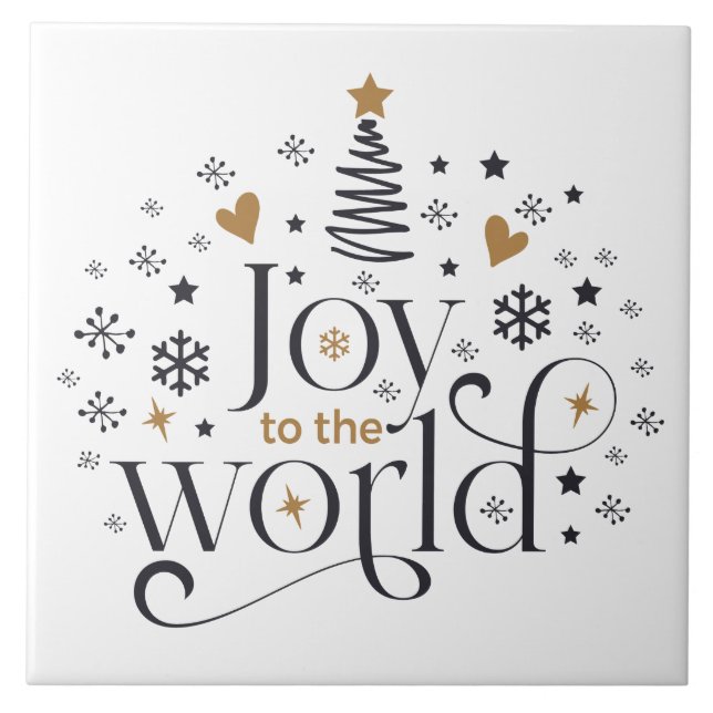 Joy to the World Word Art Keramik Tile Fliese (Vorderseite)