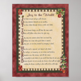 "Joy to World" Acrostic Gedicht Canvas Print Poster