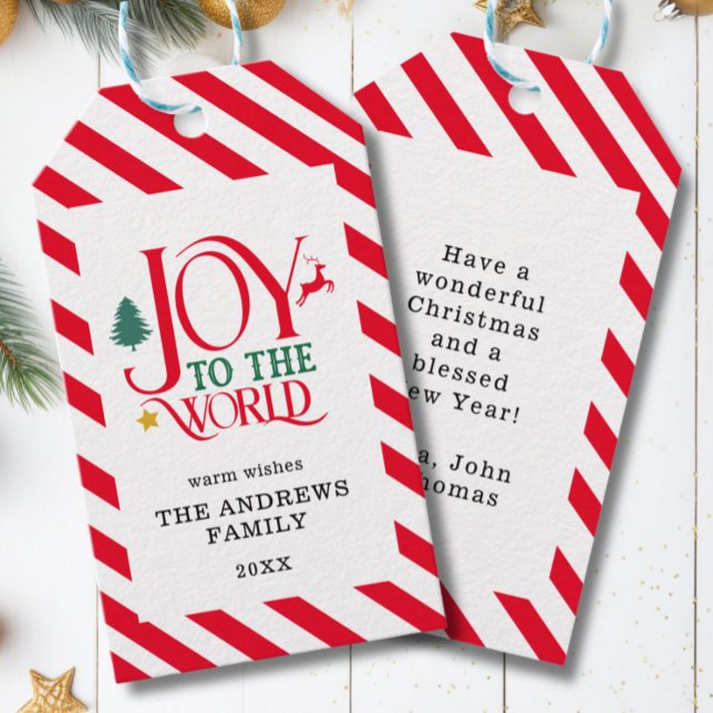 "Joy to world" Stripes-Deer Tree Star Geschenkanhänger (Von Creator hochgeladen)