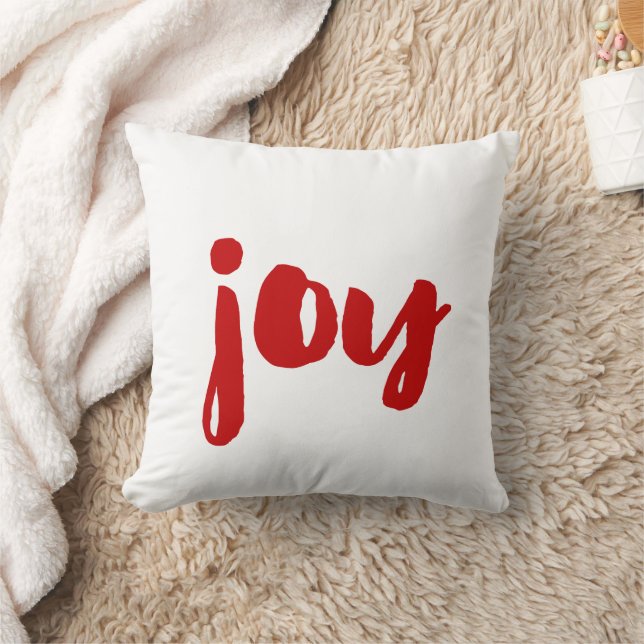 Joy trendy red Schriftart Kissen (Decke)