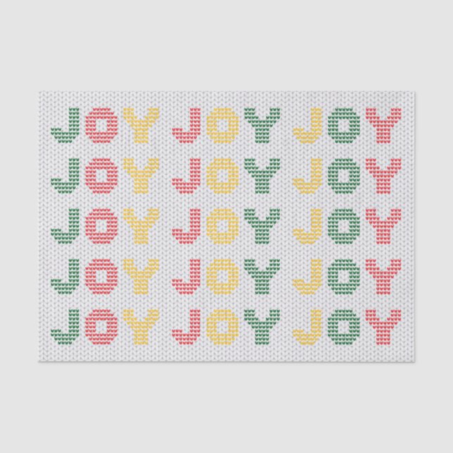 Joy Typografy Christmas Sweater Seidenpapier (Vorderseite)