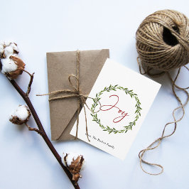 Joy Typografy Script Wreath 3 Foto Weihnachten