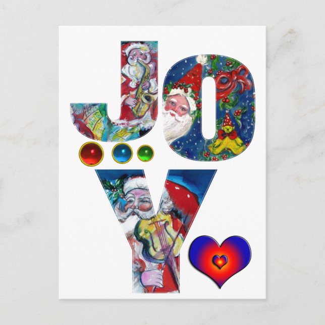 JOY UND LIEBE MUSICAL SANTA XMAS PARTY POSTKARTE (Vorderseite)