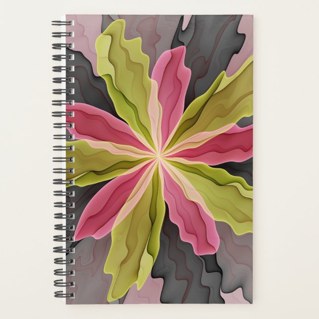 Joy, Vert rose Anthracite Imaginaire Fleur Fractal (Devant)