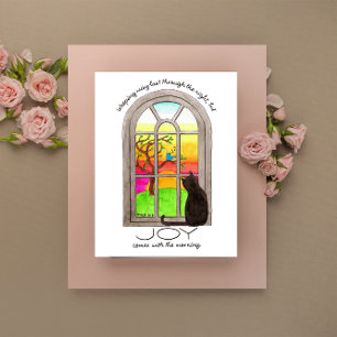 Joy vient avec la carte de sympathie du matin