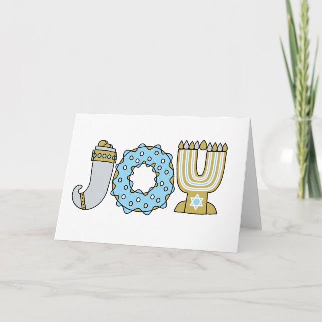 JOY von Hanukkah Feiertagskarte (Vorderseite)